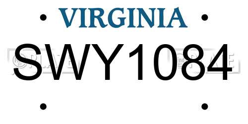 SWY1084 Virginia License Plate