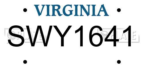SWY1641 Virginia License Plate