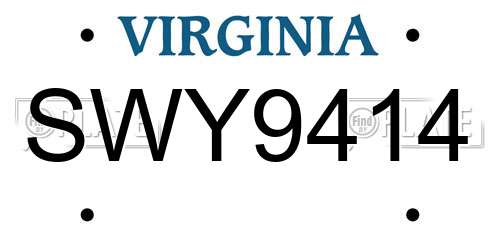 SWY9414 Virginia License Plate