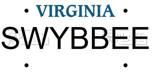 SWYBBEE Virginia License Plate