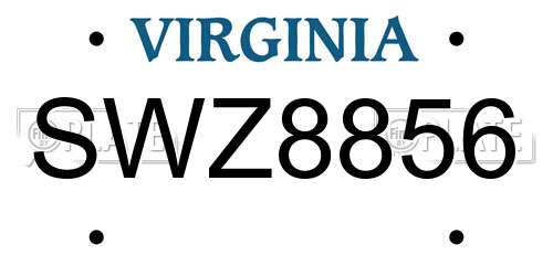 SWZ8856 Virginia License Plate