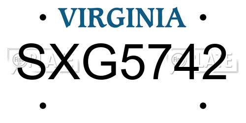 SXG5742 Virginia License Plate
