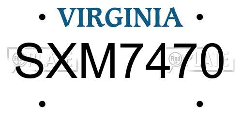 SXM7470 Virginia License Plate