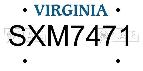 SXM7471 Virginia License Plate