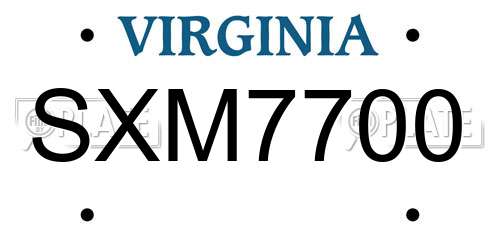 SXM7700 Virginia License Plate