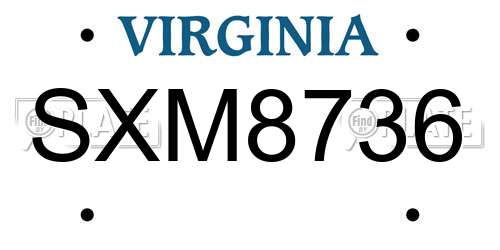 SXM8736 Virginia License Plate