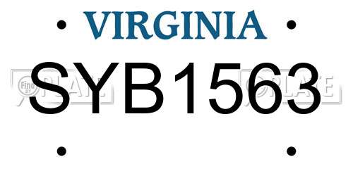 SYB1563 Virginia License Plate