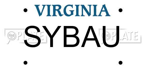 SYBAU Virginia License Plate
