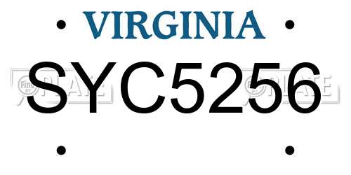 SYC5256 Virginia License Plate