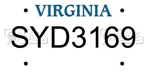 SYD3169 Virginia License Plate