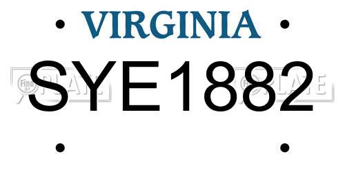 SYE1882 Virginia License Plate