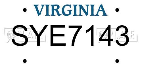 SYE7143 Virginia License Plate