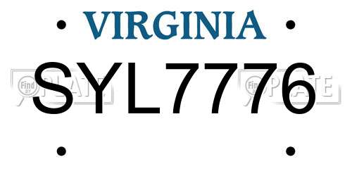 SYL7776 Virginia License Plate