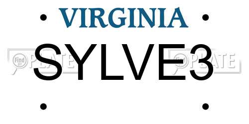 SYLVE3 Virginia License Plate