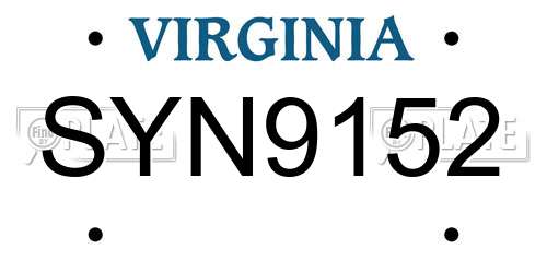 SYN9152 Virginia License Plate