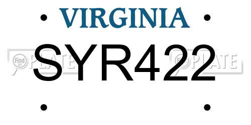 SYR422 Virginia License Plate