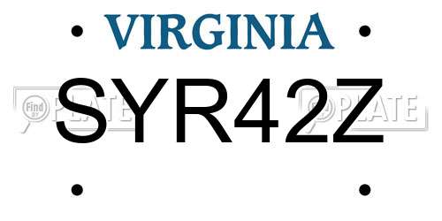 SYR42Z Virginia License Plate