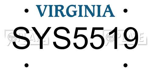 SYS5519 Virginia License Plate