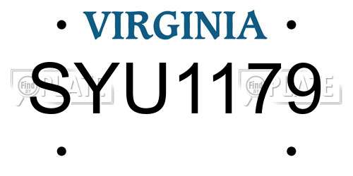 SYU1179 Virginia License Plate