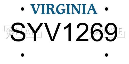 SYV1269 Virginia License Plate