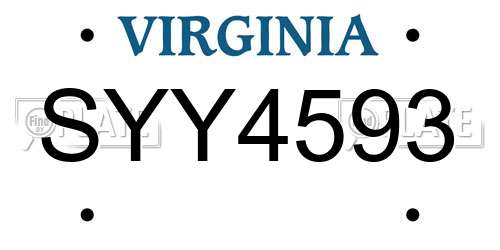 SYY4593 Virginia License Plate