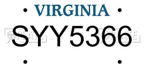 SYY5366 Virginia License Plate