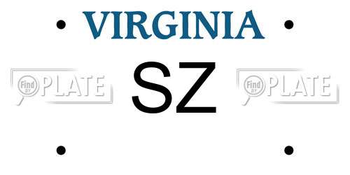 SZ Virginia License Plate