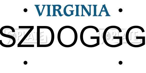 SZDOGGG Virginia License Plate