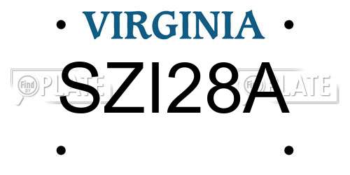 SZI28A Virginia License Plate
