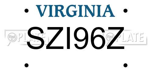 SZI96Z Virginia License Plate