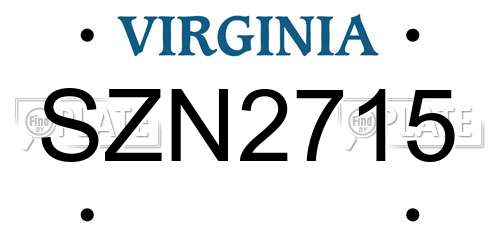 SZN2715 Virginia License Plate