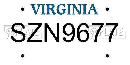 SZN9677 Virginia License Plate