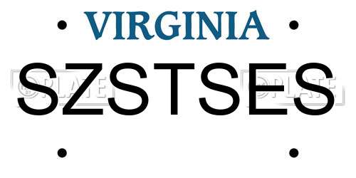 SZSTSES Virginia License Plate