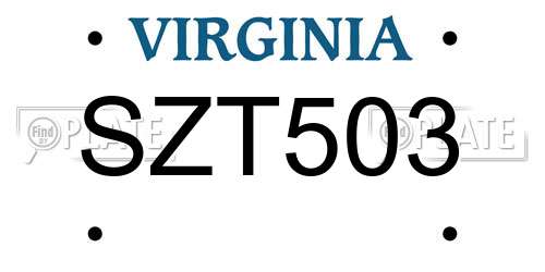 SZT503 Virginia License Plate