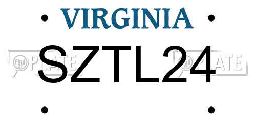 SZTL24 Virginia License Plate