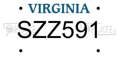 SZZ591 Virginia License Plate