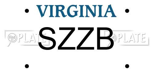 SZZB Virginia License Plate