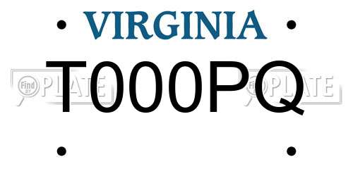 T000PQ Virginia License Plate