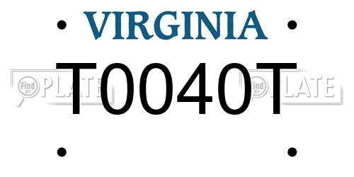 T0040T Virginia License Plate