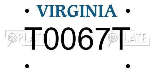 T0067T Virginia License Plate