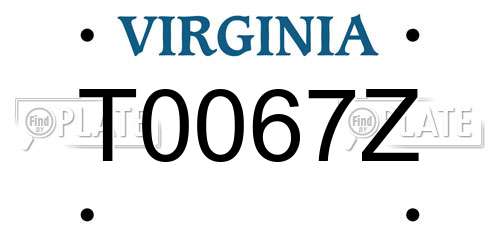 T0067Z Virginia License Plate