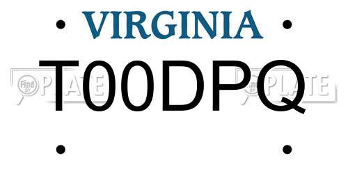 T00DPQ Virginia License Plate