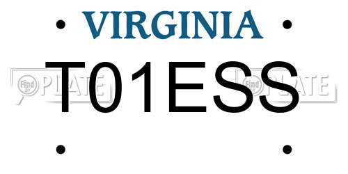 T01ESS Virginia License Plate