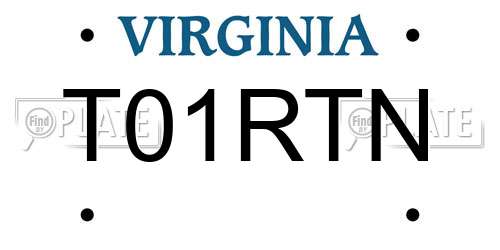 T01RTN Virginia License Plate