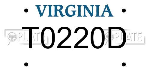T0220D Virginia License Plate