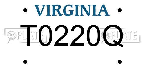 T0220Q Virginia License Plate