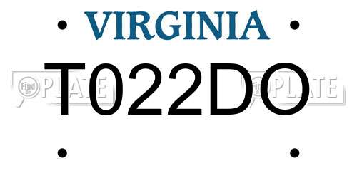 T022DO Virginia License Plate
