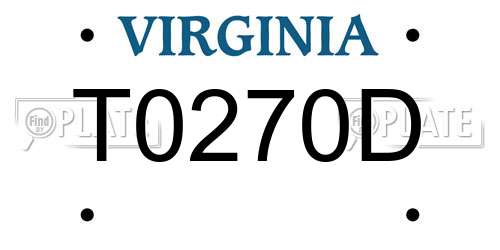 T0270D Virginia License Plate