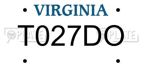 T027DO Virginia License Plate