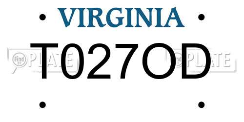T027OD Virginia License Plate
